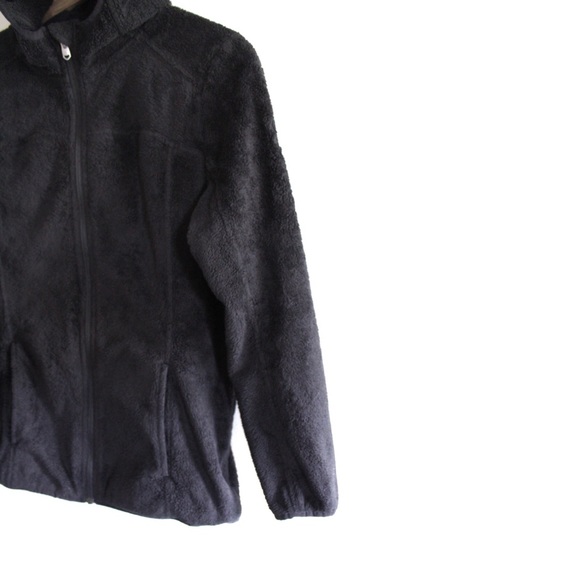 Preowned Spyder Faux Sherpa Zipped Hooded Sweatshirt Black Medium - Picture 3 of 7